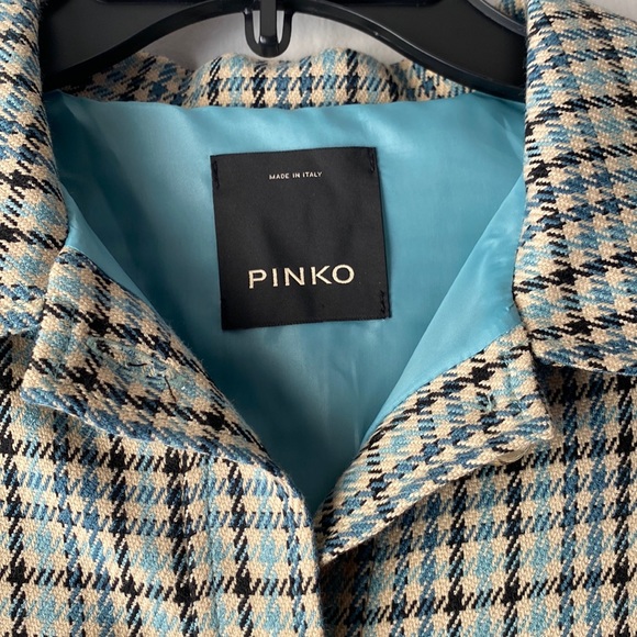 Pinko MADE IN ITALY plaid design cropped jacket - Picture 2 of 8